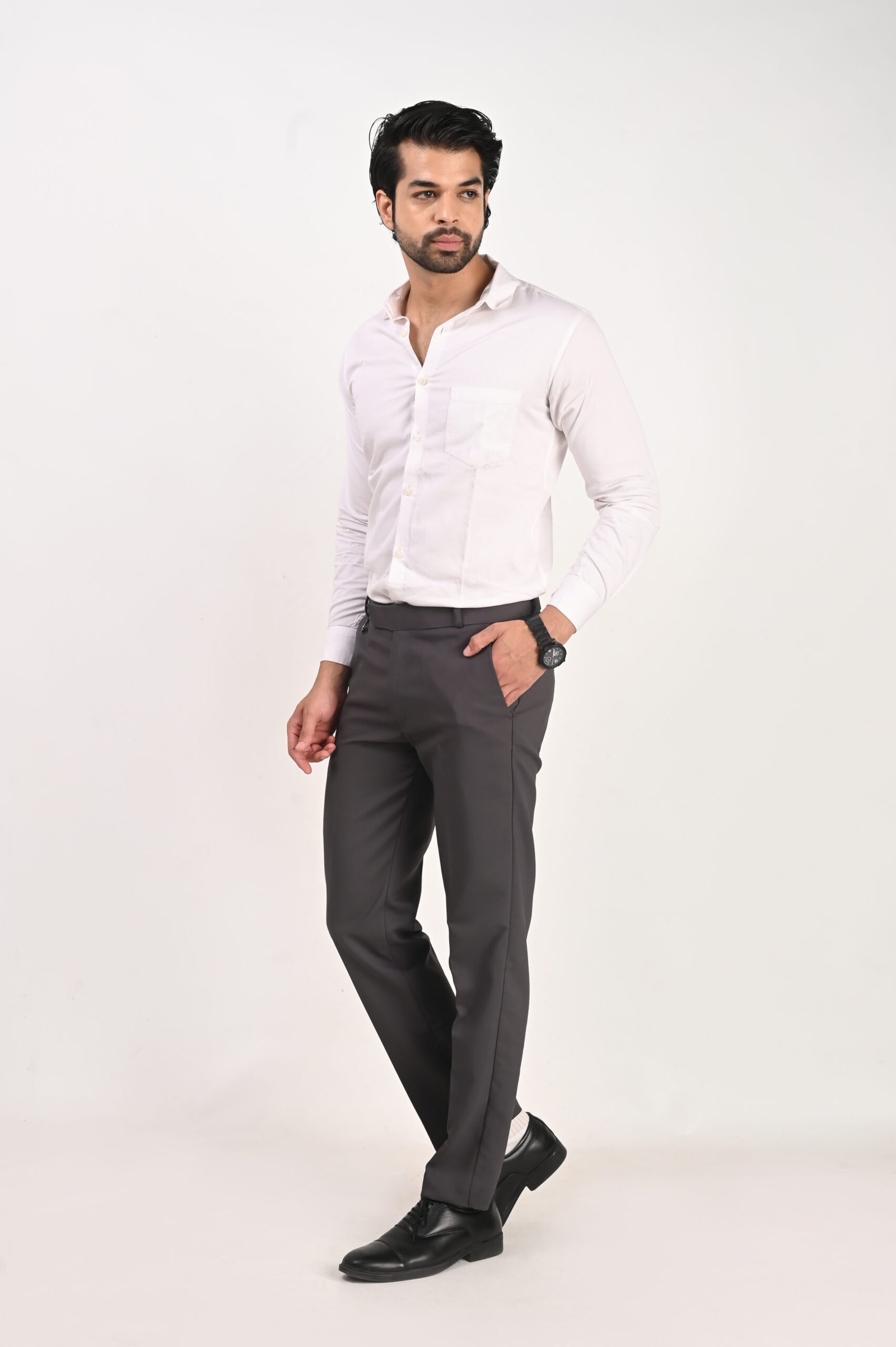 FHUZANA dark grey formal pants for men